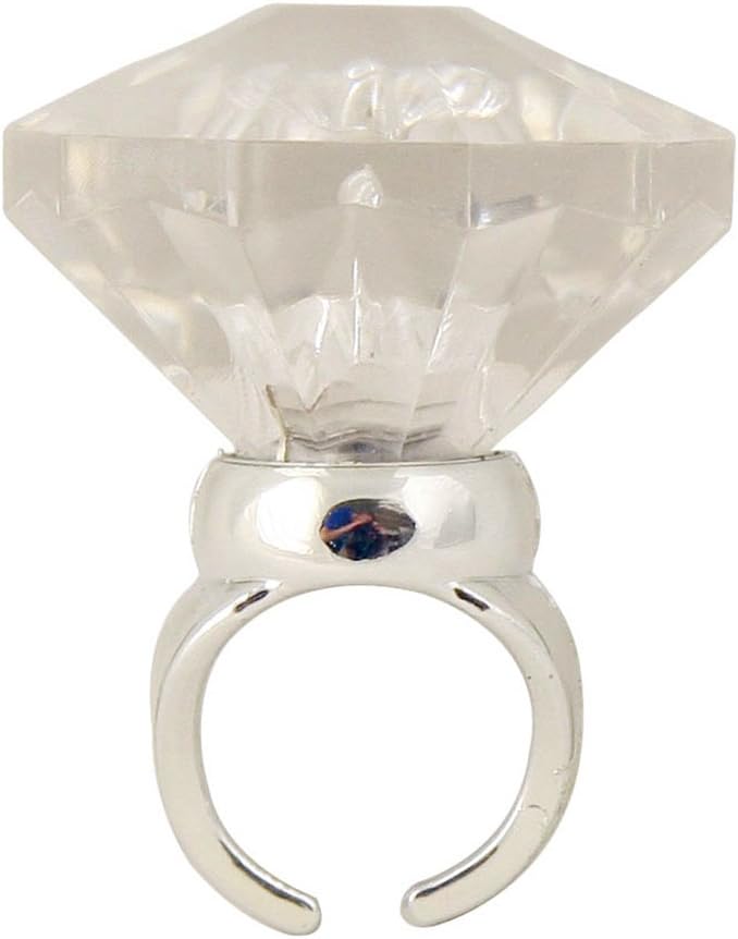 amscan Gigantic Diamond Light-Up Ring | 1 Pc., White