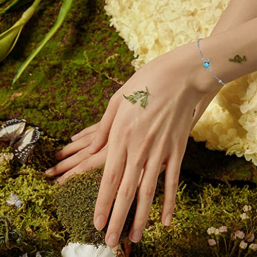 Aoveao Turquoise Bracelet 925 Sterling Silver Floral Vine Turquoise Bracelet Adjustable Bead Bracelet Turquoise Vine Jewelry Gift For Women Mom Wife #TOP2