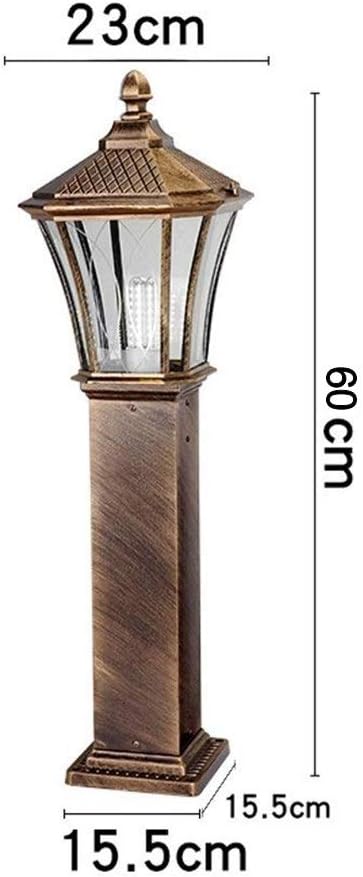 GUOCC Creative European Retro Outdoor Post Lights - Cast Aluminum Pillar Lighting Fixture - One Light Pole Mount Lawn Floor Lamps with Glass Panels - Oil Rubbed Bronze Finish Lights Fixture photo 3