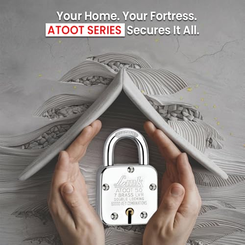 Image of Link Atoot 50mm Padlocks 5Pcs Set | 60,000 Key Combinations | Steel Body | Hardened Shackle | 7 Brass Lever | Made in India | 3 Keys for Each Padlock