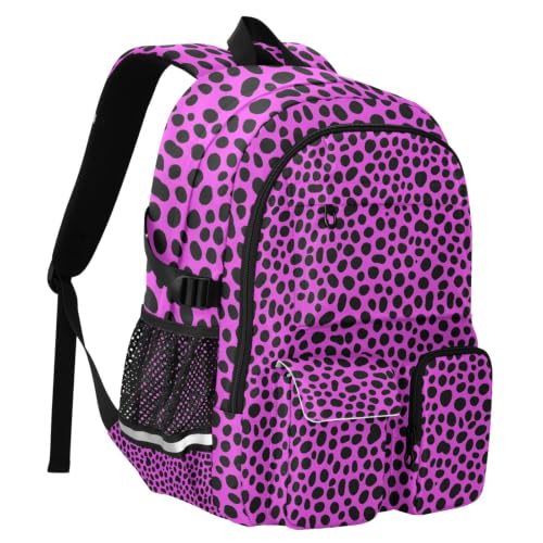 Mochilas para laptop con estampado de leopardo rosa de 17.5 pulgadas 2