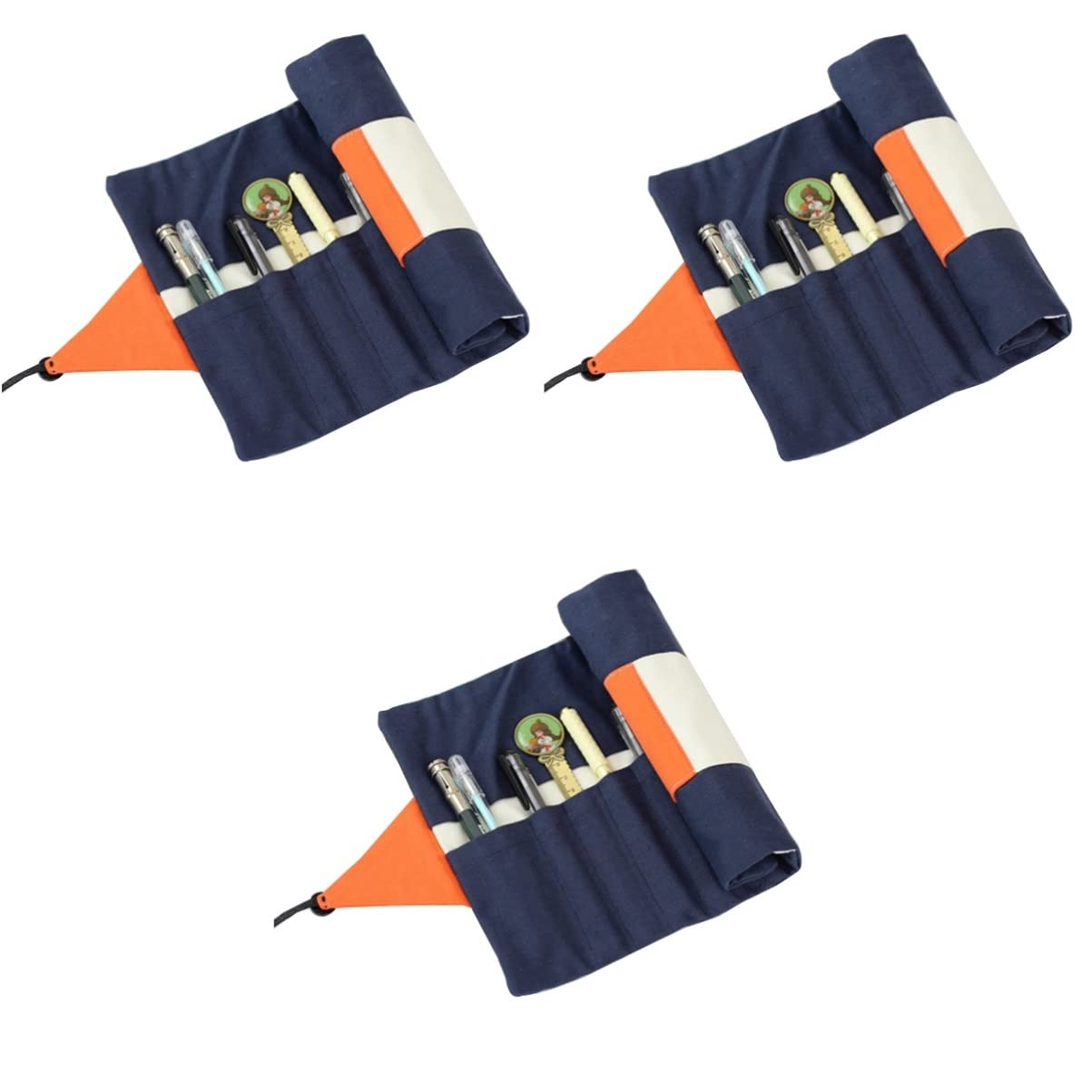 MAGICLULU 3piezas Estuche Enrollable De Lona para Lápices Organizador Portátil Ranuras Elásticas para Lápices De Color para Artistas y Estudiantes Almacenamiento Compacto y Práctico