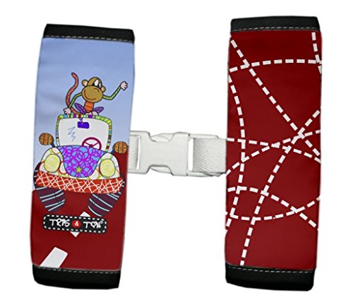 Tris&Ton Protector de arneses de silla de paseo protector funda cinturon silla de coche almohadillas protectoras acolchadas y cómodas modelo Monkey car (Tris y Ton)