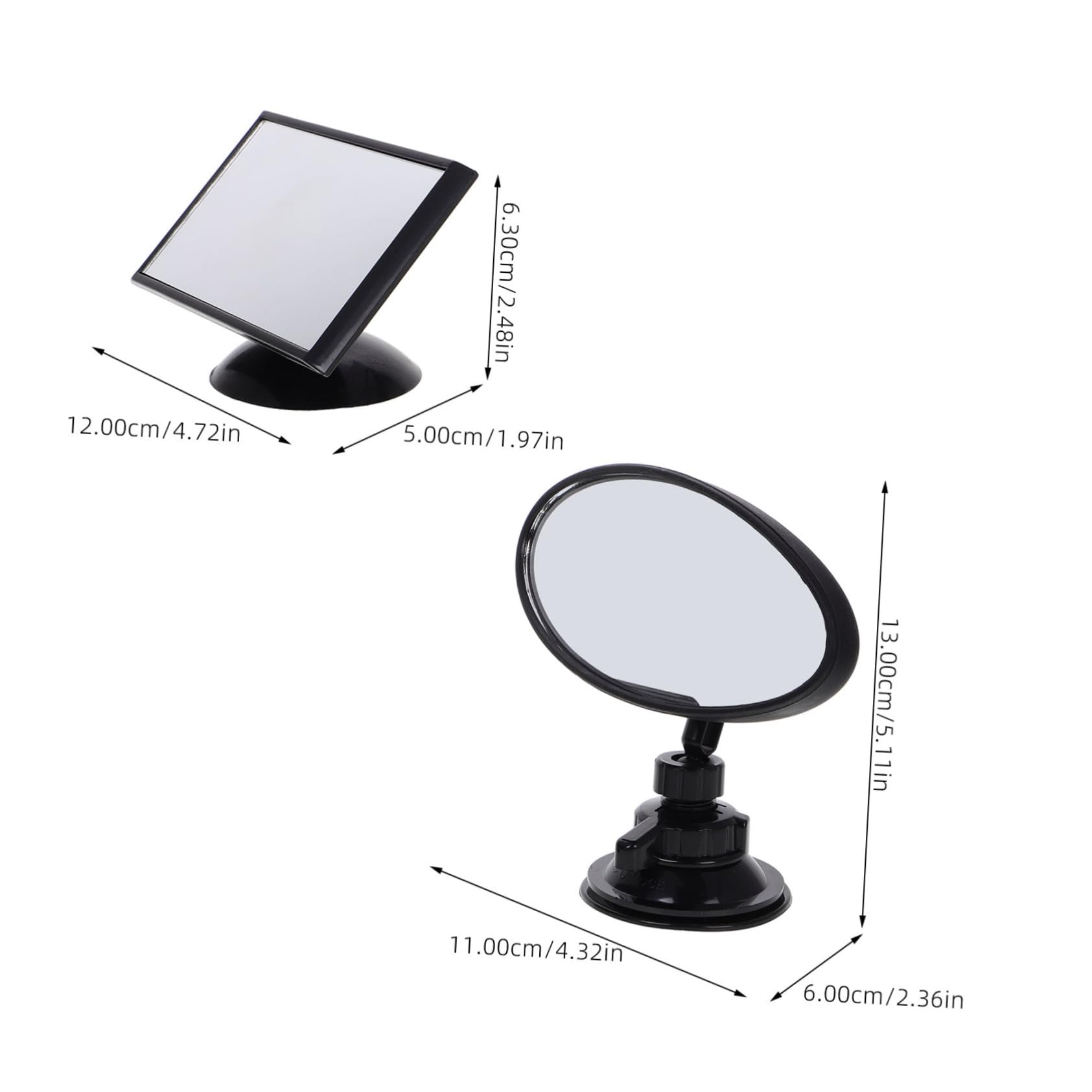 OUNONA 360-degree Mirror Rear View Mirror Suction Cup Rear Facing for Safety High Definition Viewing for Parents