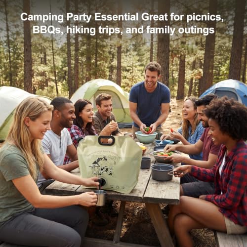 SOCATER Cantimplora plegable de 8L con grifo, envase de agua portátil para camping, excursión y emergencia miniatura 3