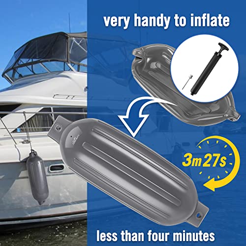 Image of Affordura Boat Fender 4 Pack Boat Bumpers Fenders with 4 Ropes