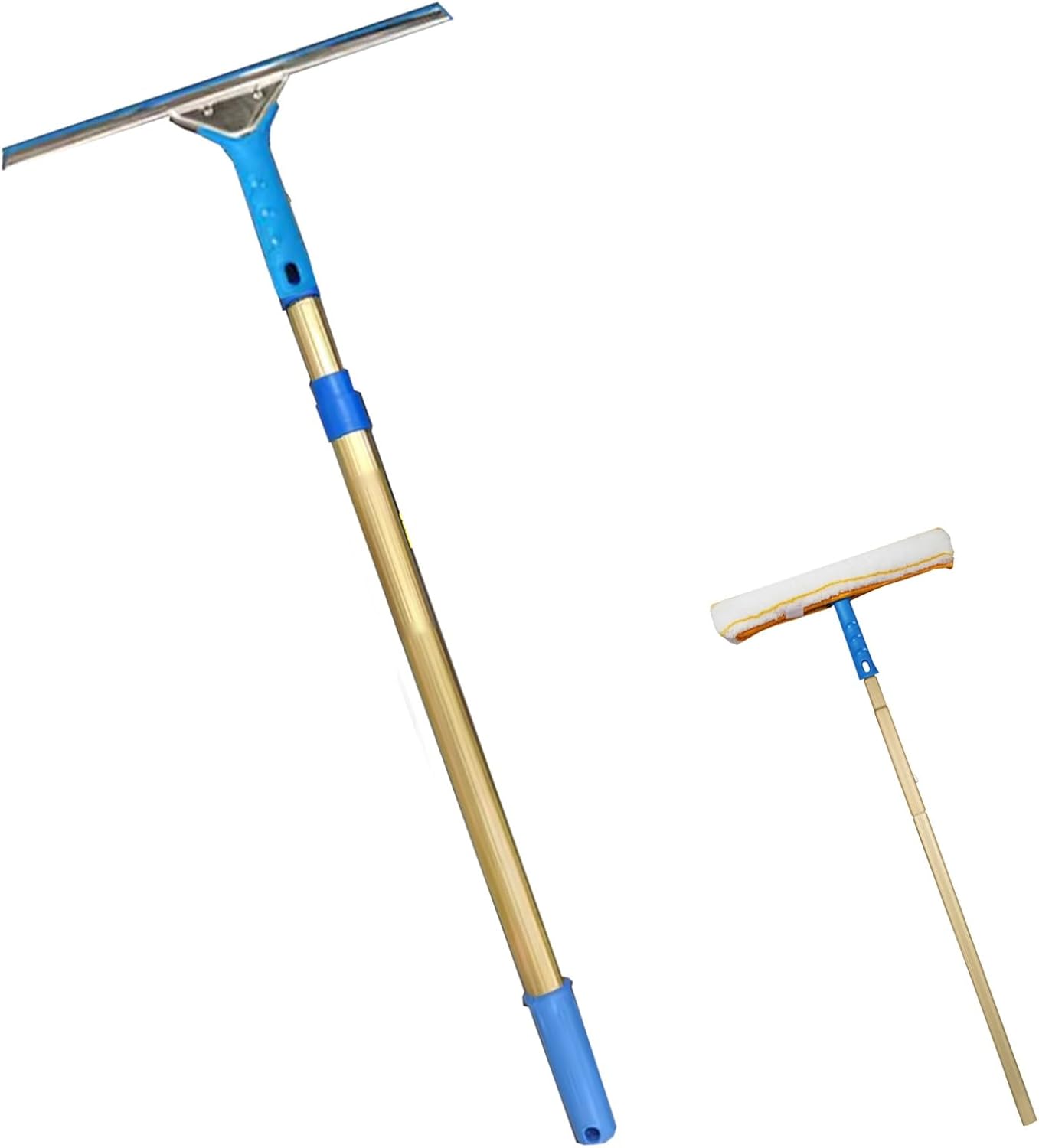 Adjustable Length Window Cleaning Rods, Window Washing Equipment with Long Handle, Wall Cleaner Mops for Bathroom Mirrors/Malls - Glass Cleaning Tool