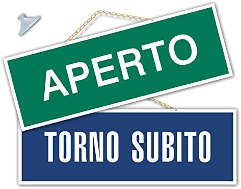 Cartello CHIUSO E TORNO SUBITO Per Negozi - Maxi Formato Bifacciale Con Catenella - Foto 9