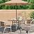 Dkelincs Outdoor Dining Table with Umbrella Hole 31.6" Square Patio Table Outdoor Furniture Garden Table Tempered Glass Patio Bistro Table for Balcony Backyard Lawn and Garden, Black