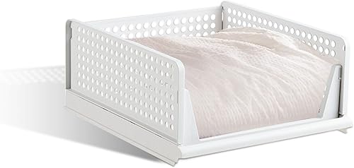 Miniatura 1 de ALDIES Cesta de almacenamiento de plástico plegable - Organizador de ropa con cajón deslizante - Diseño hueco ventilación y resistencia a la humedad