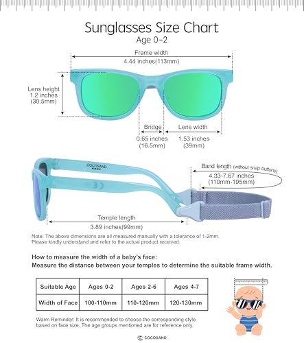 Image of COCOSAND Flexible Polarized Baby Sunglasses with Strap
