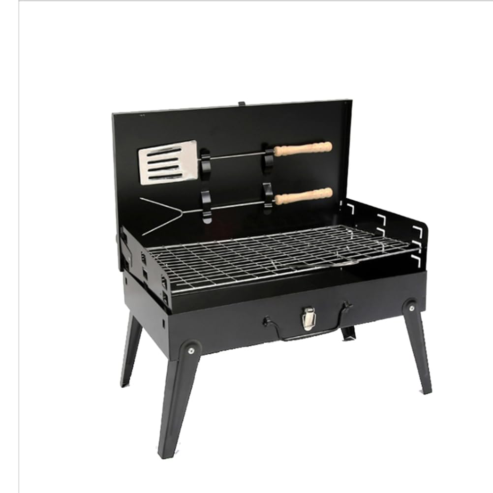 Tragbarer Holzkohlegrill im Kofferformat – Kompakter Grill mit Griff und entnehmbarem Ascheauffangbehälter – Ideal für Garten, Balkon, Camping, Picknick & unterwegs – Perfekt für mobile BBQs