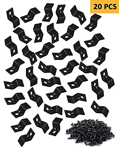 Table Top Fasteners, Z Clips For Table Tops 20 Packs (Black) #TOP1