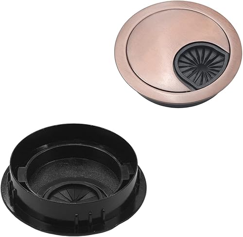 Miniatura 49 de MroMax Ojales de escritorio de aleación de zinc de 3.07 pulgadas, cubierta de agujero para cable, ojales de escritorio, organizador de cables para