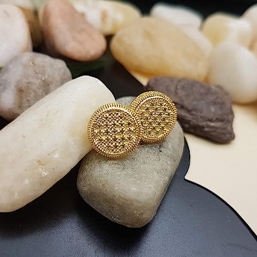 Dazzlingrock Collection 0.15 Carat (ctw) Round Yellow Diamond 10.7mm Cluster Studs in Yellow Gold Plated Sterling Silver, Screw Back, Unisex Design Ladies, Mens Real Diamond Earrings4