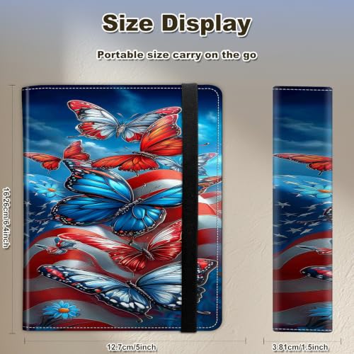 Image of Photo Album 4x6 120 Photos with Strong Elastic Band, American Butterflies | Large Capacity Premium Leather Picture Album, Portable Wallet Albums Photo Book for Family Anniversaries Wedding Baby