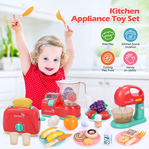 Cute Stone CS611003 Toy Kitchen Appliances Playset, Kids Kitchen Toy Mixer And Blender thumb #1