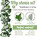 2 Pack Artificial Greenery Garland, Fake Vines - 6FT Faux Green Garland with White Flowers and 5.6FT Artificial Ivy Green Leaves Garland, Decorative Vines Table Runner Garland