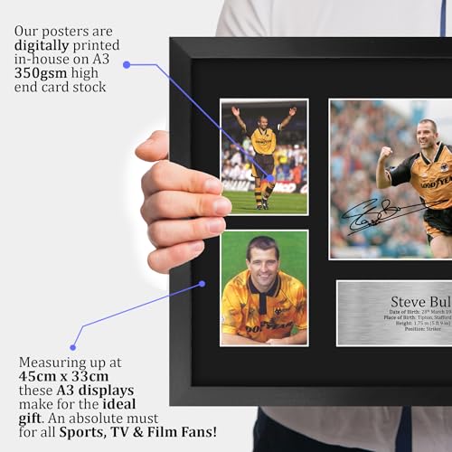 HWC Trading Steve Bull Wolves Printed Memorabilia Signed Autograph Photograph Display for Football Fans and Supporters - A3 Framed - Image 3