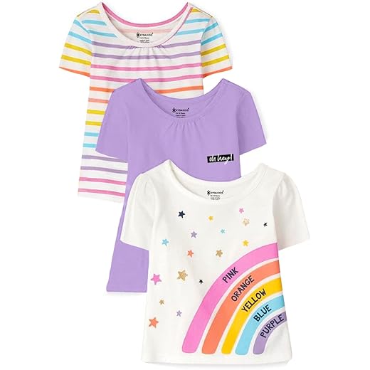 KYDA KIDS Cotton Antibacterial Half Sleeve T-shirt Pack of 3