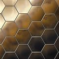 Bedrosians Hedron Gloss Ceramic Hexagon Tile 4" x 5", Metallic (50-Pack, 5.38 SF)