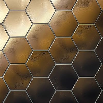 Bedrosians Hedron Gloss Ceramic Hexagon Tile 4" x 5", Metallic (50-Pack, 5.38 SF)