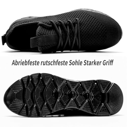 Foto von MGNLRTI Herren Schuhe Sneaker Laufschuhe Sommerschuhe Sportschuhe Straßenlaufschuhe Turnschuhe Fitnessschuhe Joggingschuhe Workout Freizeitschuhe Männer Running Shoes Gym schwarz EU43