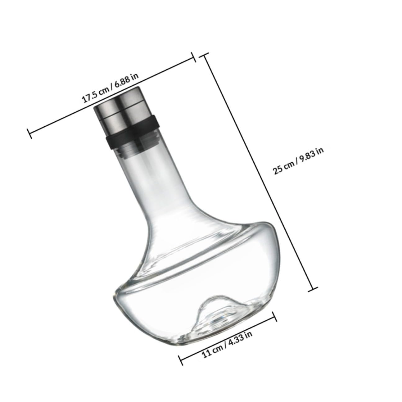 Gadpiparty Decanter di Vetro 1000ml per Vino Forma Curva, Aeratore Rapido e Facile da Tenere, Caraffa per Degustazione e Servizio Vino a Casa