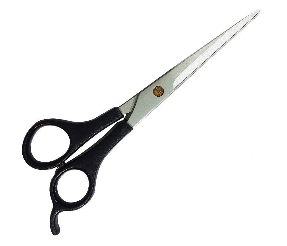 Hair Cutting Scissors Professional Stainless Steel for Salon Barber and Home Use for Men and Women Hair Cut Scissors (Black Handle) - 6.5 inch Set of 1-picture-23