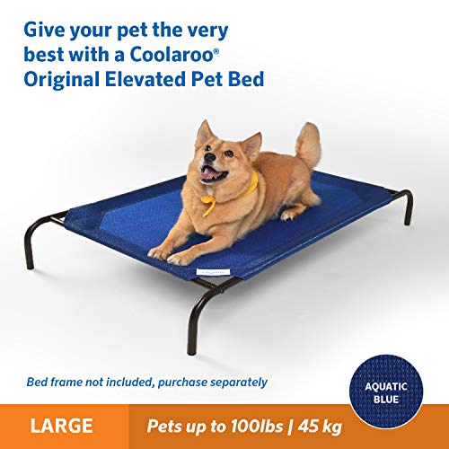 The Original Coolaroo Elevated Pet Bed Replacement Cover, Large, Aquatic Blue