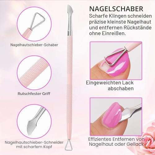 Makartt Nagelhautzange Set mit Nagelhautentferner & Trimmer 3 Pcs
