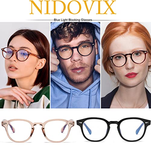 Image of Retro Round Blue Light Blocking Glasses for Men Women, Vintage Frame Non-prescription Computer Reading Eyeglasses