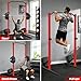 ANCHEER Squat Rack, Power Cage with Pull Up Bar & J-Hooks, 820LBS Heavy Duty Power Rack with Weight Storage, Multi-Function Half Rack for Home Gym Strength Training