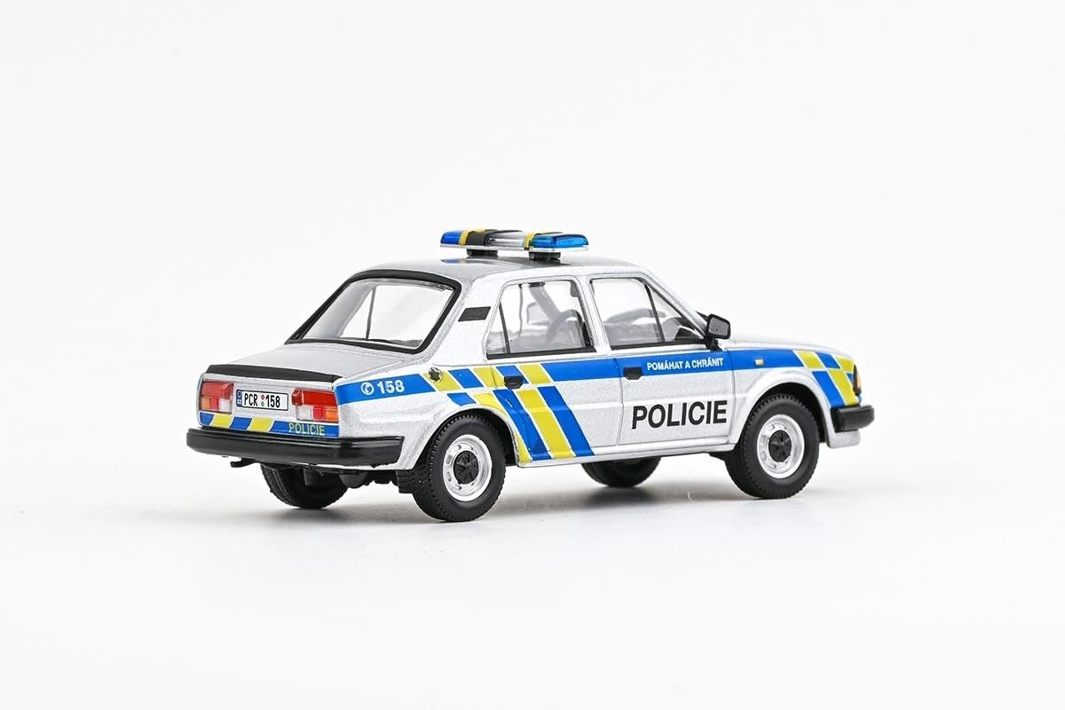 Skoda 120 l (1984) 1:43 odlew metalowy model samochodu, wierny model kolekcjonerski i zabawkowy samochód dla dzieci i dorosłych, miniaturowy pojazd jako prezent – policja