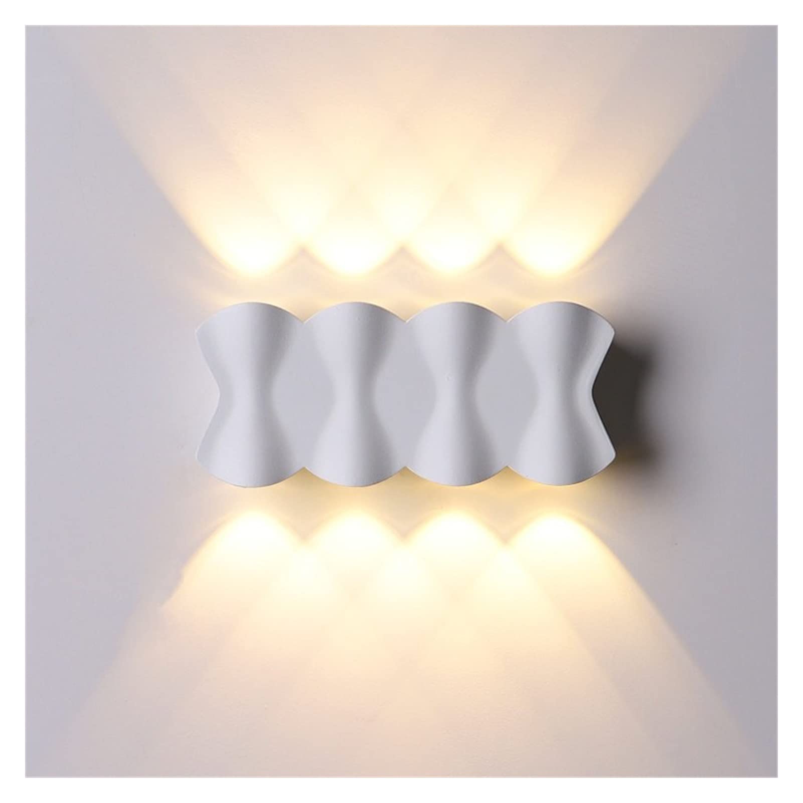 SMCCYYSD Wall Lamp, Outdoor Lamp Waterproof Courtyard Double Led Washing - Corridor Staircase Exterior Door,Wall Light Fixtures(4 Head White 21cm)