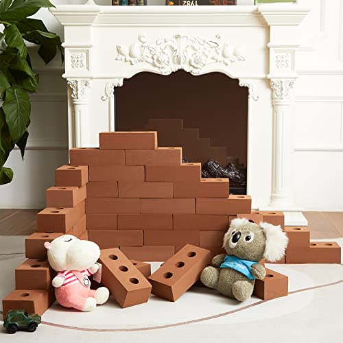 Deekin 30 Pack Foam Brick Building Blocks For Kids Thick Cinder Blocks Foam Blocks Large Fake Brick Foam Construction Blocks Toy Stacking Block For Stacking And Construction, 8 X 4 X 2.4 Inch #TOP6