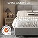 FLEXISPOT All-in-One Adjustable Bed Frame with Upholstered Square Tufted Headboard, Queen–Modern Minimalist Design–Synchronized Head&Foot Lift for Relaxation–5Y Motor&10Y Frame Warranty,Light Grey