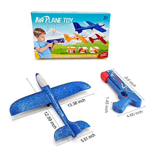 Lerjiaus 3 Pack Airplane Launcher Toys, 12.6" Led Foam Glider Toys For Kids Boy Easter Gifts, 2 Flight Modes Catapult Plane, Toys For 4 5 6 7 8 9 10 11 12 Year Old Boy Birthday Gifts #TOP6