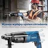 Dong Cheng Młot udarowo-obrotowy, 800 W, 2,8 J, 0 – 1200 obr./min, SDS Plus wrzeciono, 4 funkcje, maks. 26 mm do betonu, młota rozbiórkowego