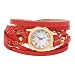 Charming Vintage Weave Wrap Leather Chain Bracelet Watch for Womens Ladies