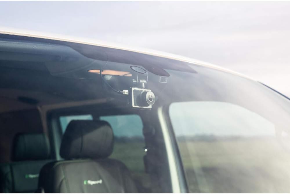 KitVision Observer 720p Dash Cam mounted on a car windshield