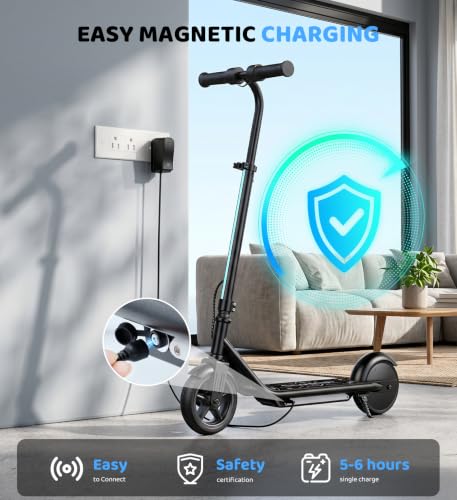 Image of Electric Scooter for Kids Ages 6-12, 150W Motor,10 Mph Max Speed, LED Display, K2-2 Speeds (6 /10 MPH), K2 Pro /K6-3 Speeds, Magnetic Charging, Colorful Light, Dual Brake Scooter for Girls Boys
