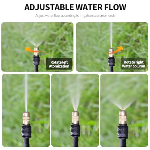 50FT Drip Irrigation System, Complete Garden Watering Kit with Rust-Proof Copper Nozzles - UV Stabilized Flexible Hose for Lawn, Greenhouse, Patio Plants β image 4