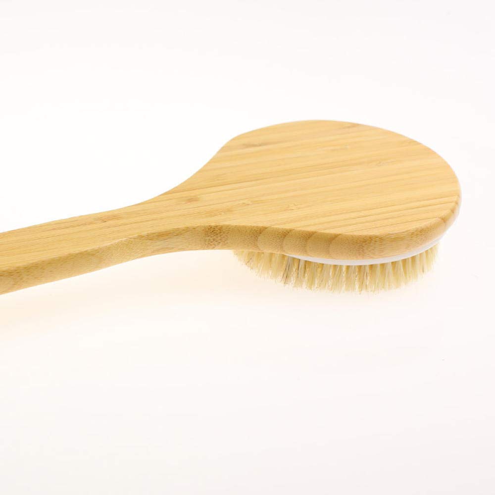 HMTE Cepillo para Ducha de baño, Cepillo para baño, Cepillo de cerdas Naturales, Cepillo seco, Puede exfoliar y Mejorar la condición de la Piel