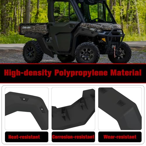 XUTVOTOR Sport Fender Flares for 2016-2026 Can-Am Defender, Heavy Duty Front Rear Mud Guards Sports Mud Flaps for Can-Am Defender HD5 HD7 HD8 HD9 HD10 MAX Accessories, Replace OEM #715003898 (6pcs) by XUTVOTOR - Used condition - Image 3