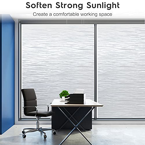 Rabbitgoo A028-44.5-02-2 Window Privacy Film Frosted Glass Film Removable Vinyl Door Window Coverings Uv Blocking Self Static Cling Non-Adhesive Window Clings Sticker thumb #7