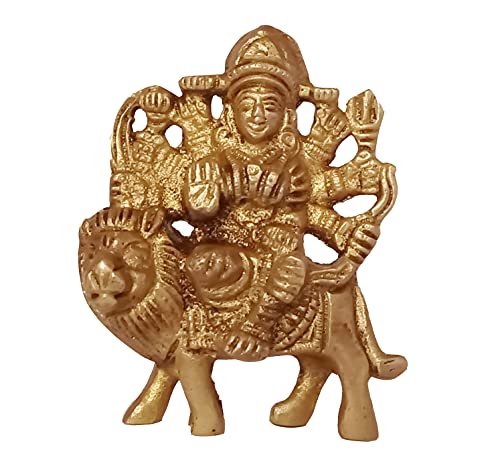 Guru Jee™ Brass Statue Lord Maa Durga Goddess Statue Handcrafted Lord Maa Durga With Lion Worship Hindu Gods For Home #TOP1