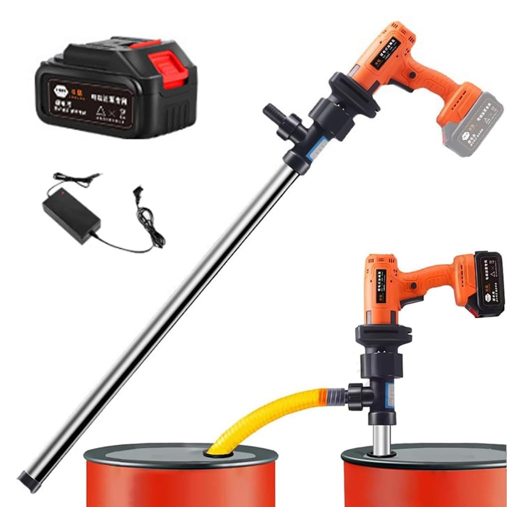 YXFAZPP Portable Electric Oil Suction Pump, Electric Oil Barrel Pump, 800W High Power 60-120L/min Flow Rate with 92cm Stainless Steel Tube (Anticorrosion pipe)