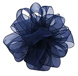 Offray Wired Edge Encore Sheer Craft Ribbon, 2-1/2-Inch Wide by 25-Yard Spool, Navy