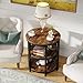 LITTLE TREE Half Round End Table, 3-Tier Narrow Side Table with Metal Frame, Half Circle Table, Half Moon Small Coffee Accent Table Bedside Table for Living Room, Bedroom